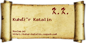 Kuhár Katalin névjegykártya