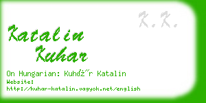 katalin kuhar business card